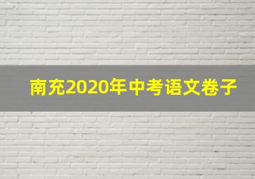 南充2020年中考语文卷子