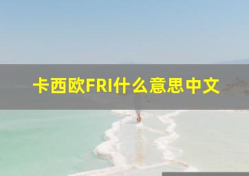 卡西欧FRI什么意思中文