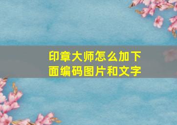 印章大师怎么加下面编码图片和文字