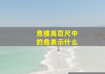 危楼高百尺中的危表示什么