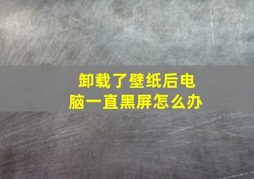 卸载了壁纸后电脑一直黑屏怎么办