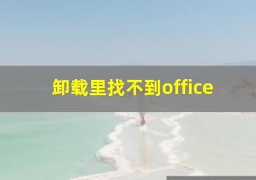 卸载里找不到office