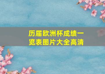 历届欧洲杯成绩一览表图片大全高清