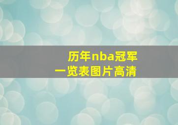 历年nba冠军一览表图片高清