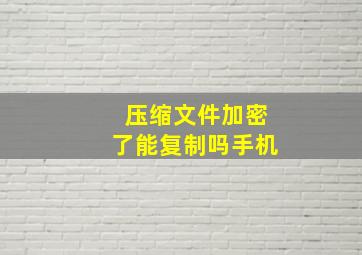 压缩文件加密了能复制吗手机