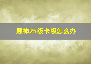 原神25级卡级怎么办