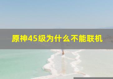 原神45级为什么不能联机