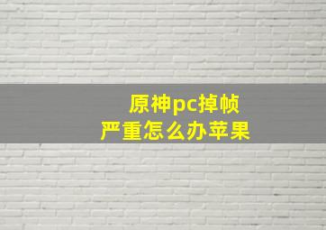 原神pc掉帧严重怎么办苹果