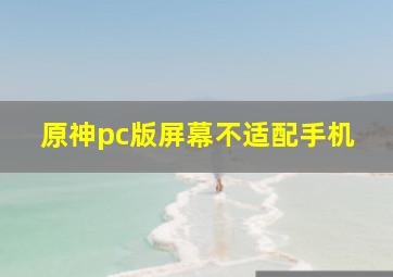 原神pc版屏幕不适配手机