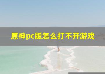 原神pc版怎么打不开游戏