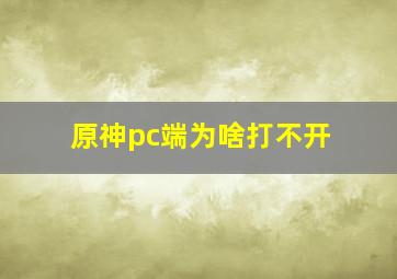 原神pc端为啥打不开