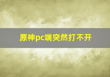 原神pc端突然打不开