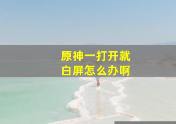 原神一打开就白屏怎么办啊