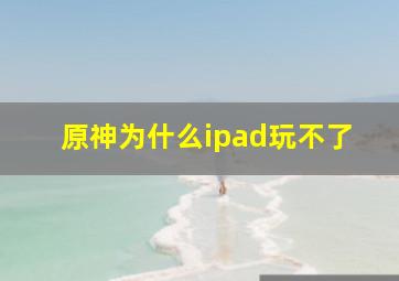 原神为什么ipad玩不了