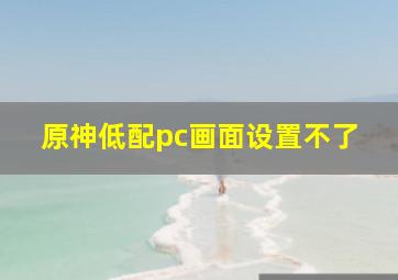 原神低配pc画面设置不了