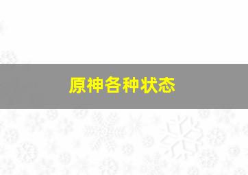 原神各种状态