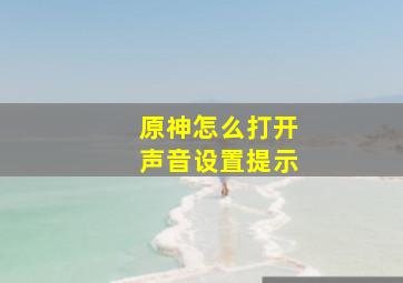 原神怎么打开声音设置提示