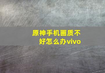 原神手机画质不好怎么办vivo