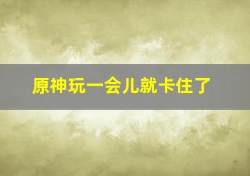 原神玩一会儿就卡住了