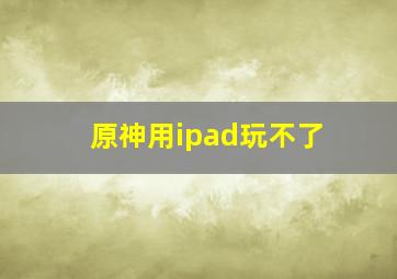 原神用ipad玩不了