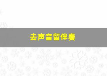 去声音留伴奏