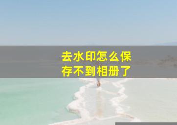 去水印怎么保存不到相册了