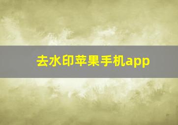 去水印苹果手机app