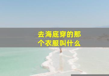 去海底穿的那个衣服叫什么