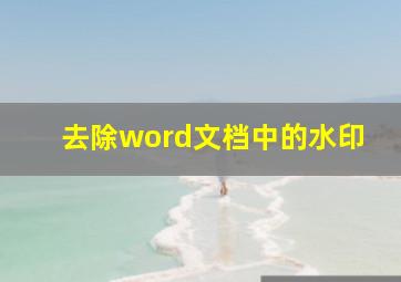 去除word文档中的水印