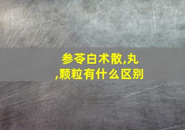 参苓白术散,丸,颗粒有什么区别