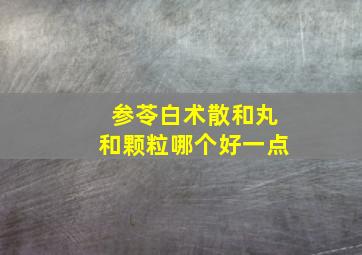 参苓白术散和丸和颗粒哪个好一点