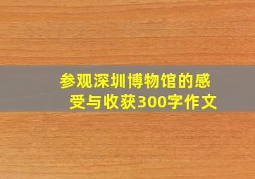 参观深圳博物馆的感受与收获300字作文