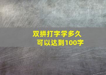 双拼打字学多久可以达到100字