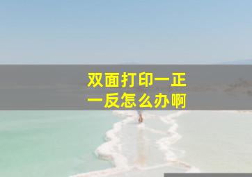 双面打印一正一反怎么办啊