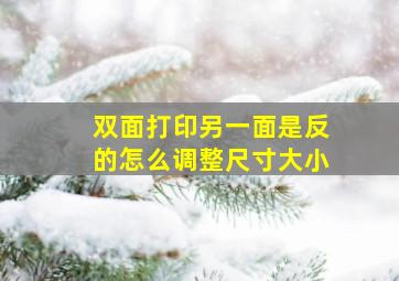 双面打印另一面是反的怎么调整尺寸大小