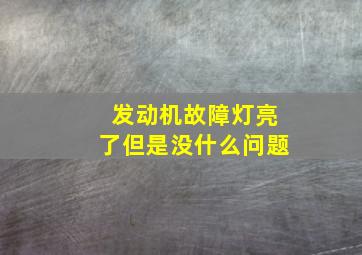 发动机故障灯亮了但是没什么问题