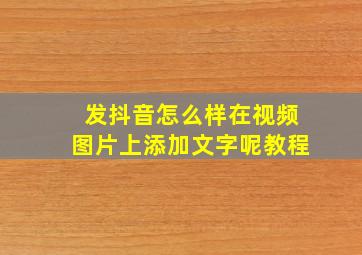 发抖音怎么样在视频图片上添加文字呢教程