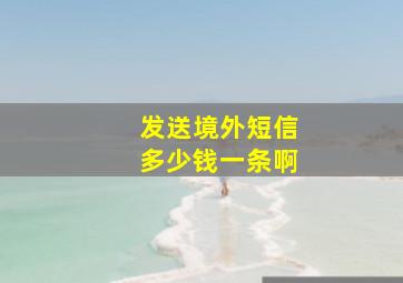 发送境外短信多少钱一条啊