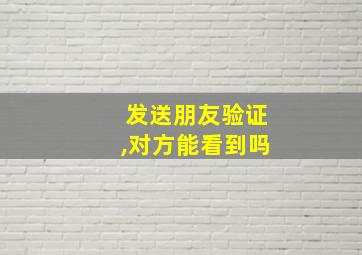 发送朋友验证,对方能看到吗