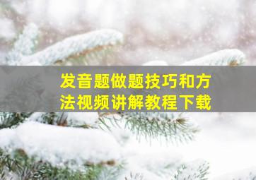 发音题做题技巧和方法视频讲解教程下载