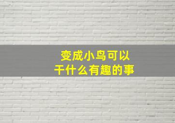 变成小鸟可以干什么有趣的事