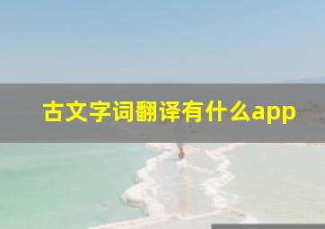 古文字词翻译有什么app