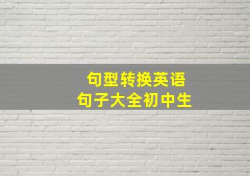 句型转换英语句子大全初中生