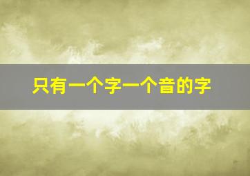 只有一个字一个音的字