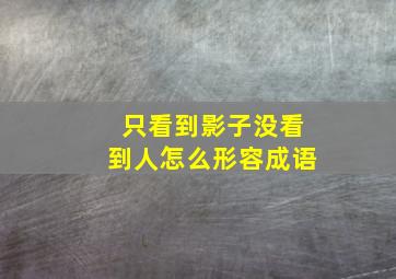 只看到影子没看到人怎么形容成语