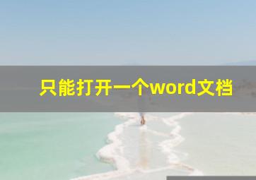 只能打开一个word文档