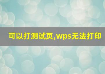 可以打测试页,wps无法打印