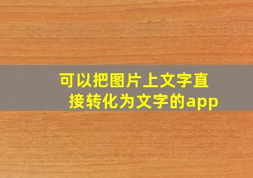 可以把图片上文字直接转化为文字的app