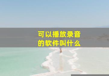 可以播放录音的软件叫什么