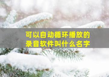 可以自动循环播放的录音软件叫什么名字